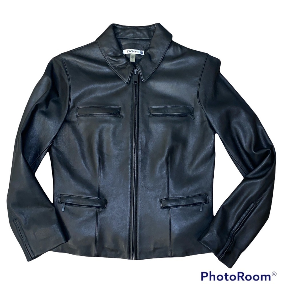 DKNYC Black Lambskin Leather Jacket S